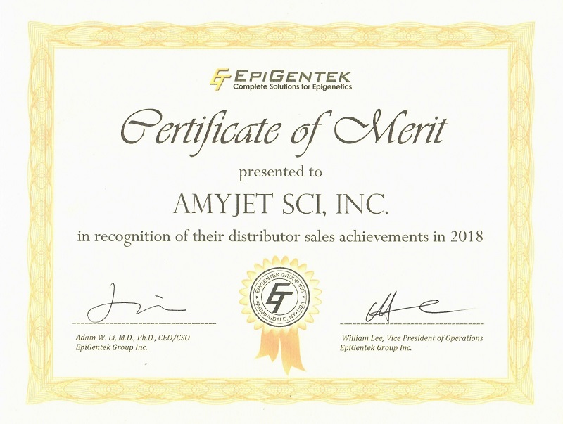 中欧体育
科技-2018年度Epigentek代理商金奖